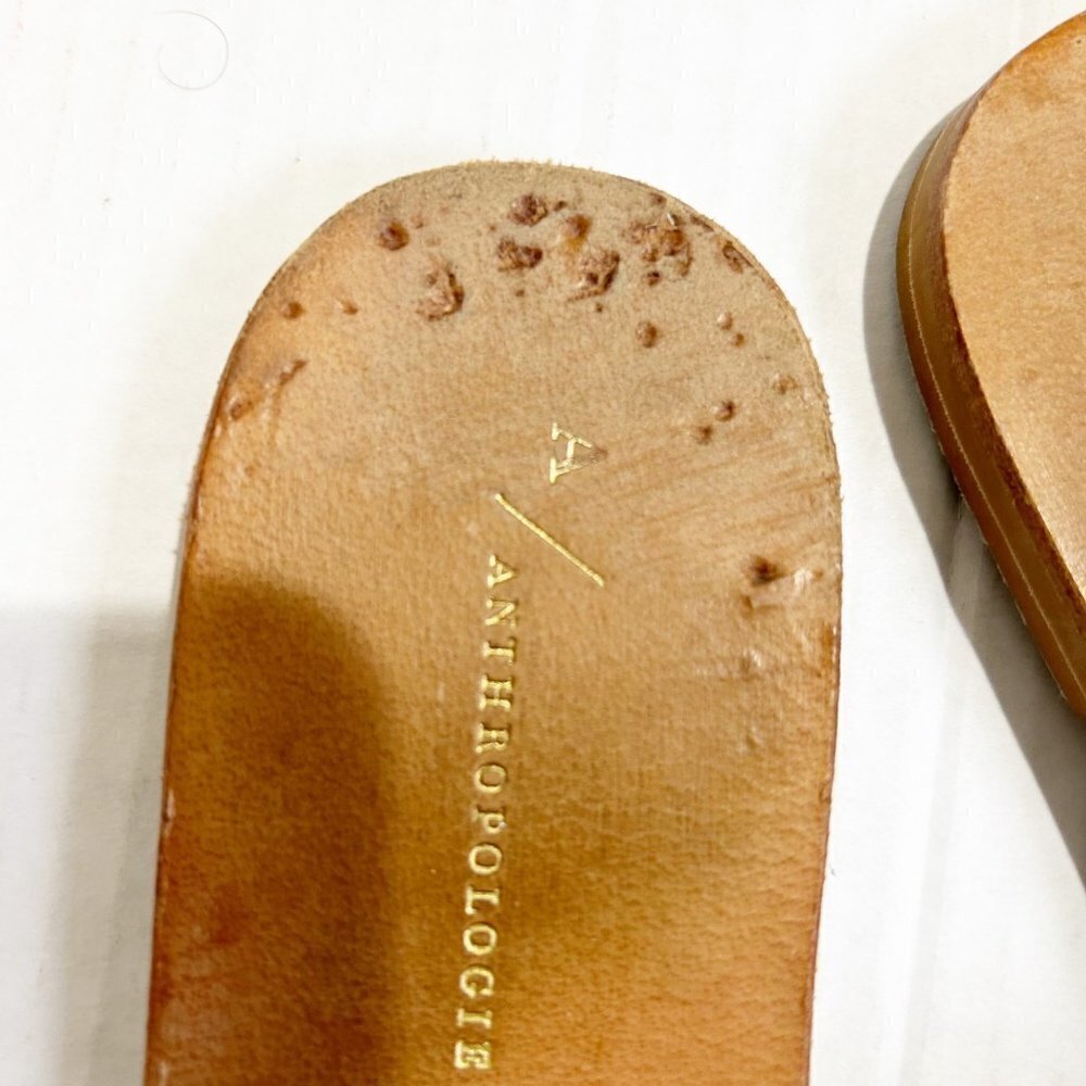 🌷Sale Anthropologie Stephanie Handmade Embroidered Slides Sandals Size 7 Black - Picture 4 of 12